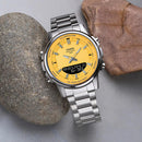 Casio Illuminator Yellow Dial Stainless Steel Watch